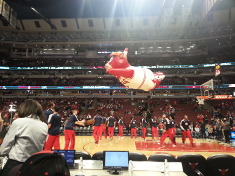 Benny the Bull seeks out Utah Jazz fans for destruction...